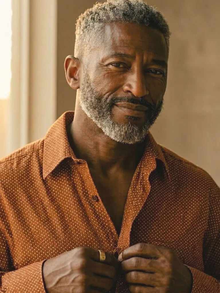 Older man in warm natural light